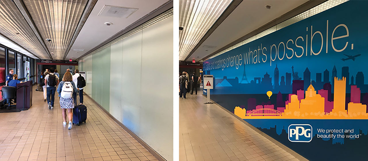 airport hallway display portfolio feature